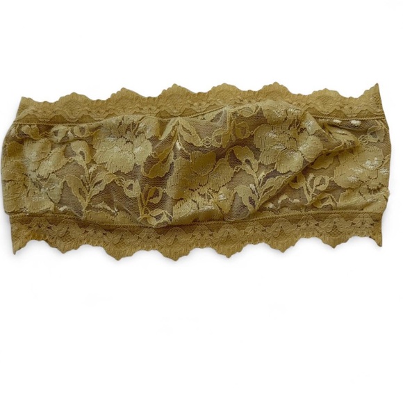 Urban Outfitters Kimchi Blue Strapless Lace Bandeau Bralette – Tan, Size S - Picture 1 of 4